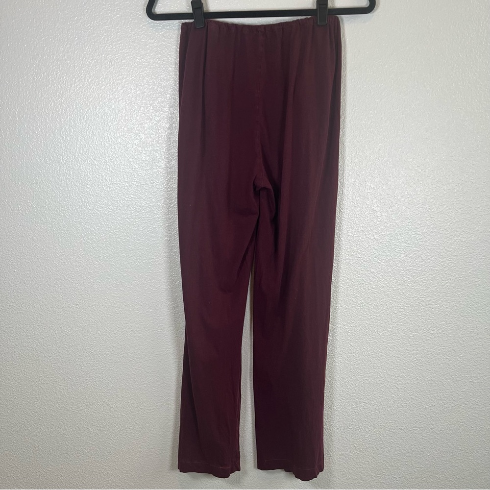 Skin Organic 100% Pima Cotton Wide-Leg Relaxed Burgundy Pants Women’s 1 - Picture 8 of 8